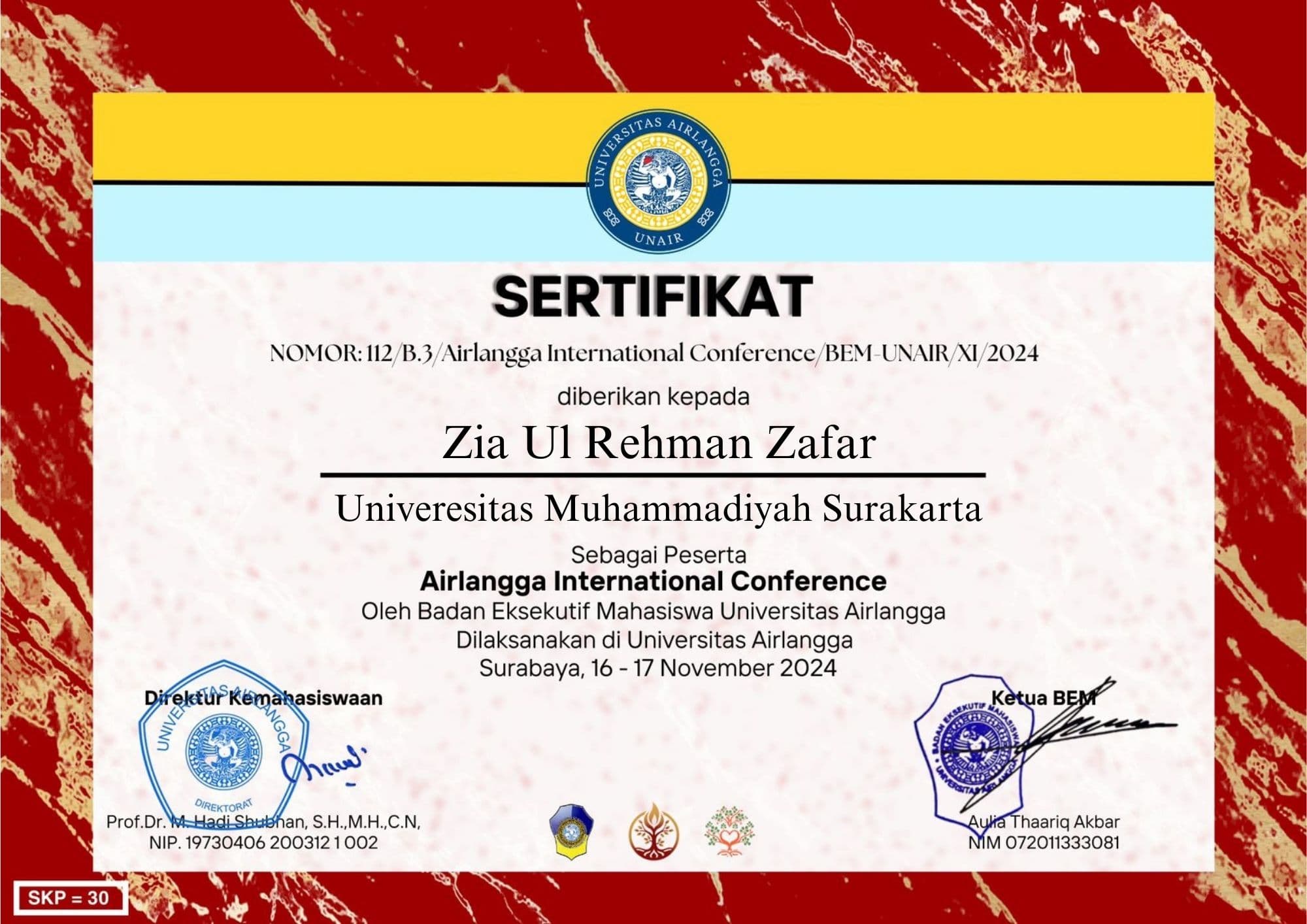Certificate