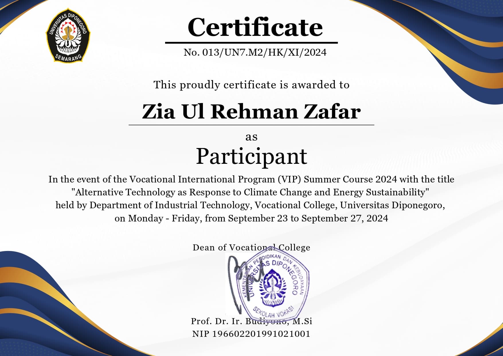 Certificate